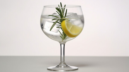 cocktail alcohol gin and tonic isolated on a white background.