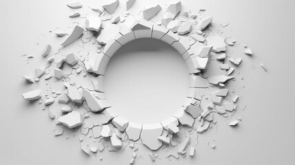hole in the white wall, light from the hole abstract background, freedom, idea, discount.