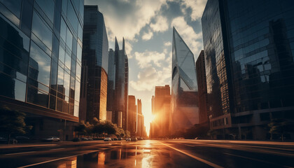 buildings glass skyscrapers