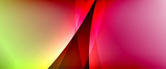 Obraz premium Dynamic flowing waves on gradient color background. Vector illustration For Wallpaper, Banner, Background, Card, Book Illustration, landing page