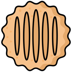 Biscuit Cracker Icon In Outline Flat Design Style Vector Illustration