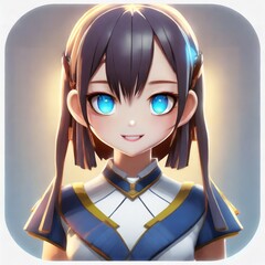 anime character app icon, 3d 20676, character or icon, app or concept