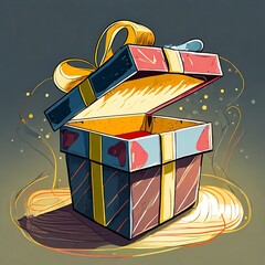 Opened gift box 1499 vector or app icon gift or surprise