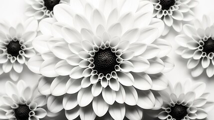 Black and white composition of Zinnia. Background with flower. Close up.