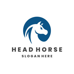head horse logo design vector graphic idea creative
