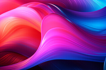 Neon wave background with created with generative ai