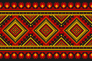 Carpet tribal pattern art. Geometric ethnic seamless pattern traditional. American, Mexican style. Design for background, wallpaper, illustration, fabric, clothing, carpet, textile, batik, embroidery.