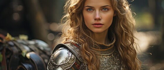 Fantasy Mediaeval Female Warrior Knight .