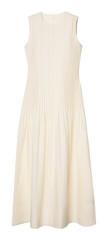 Beige long dress isolated on white background