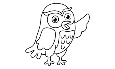 This is black owl line art 
