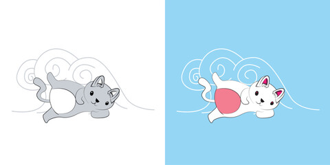 cute animal illustration for book drawing page