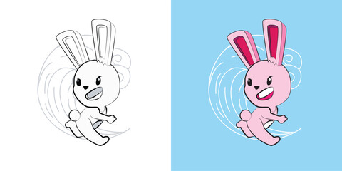 cute animal illustration for book drawing page