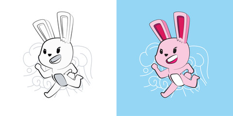 cute animal illustration for book drawing page