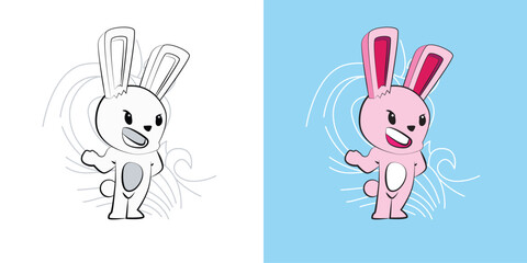 cute animal illustration for book drawing page