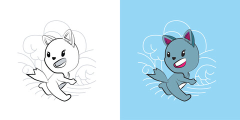 cute animal illustration for book drawing page