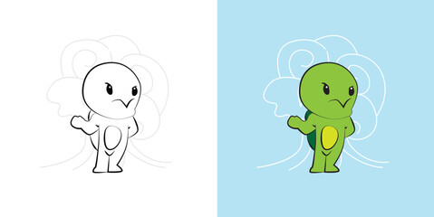 cute animal illustration for book drawing page