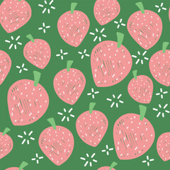 cute strawberry pattern. can be used for background. suitable for children's themes, or for playgrounds