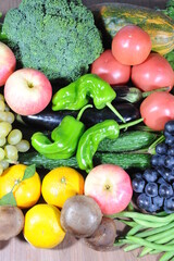 Vegetables and fruits Healthy organic food