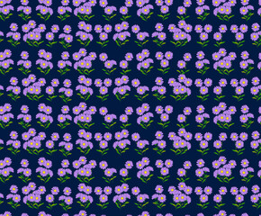 보라색 데이지 꽃 패턴