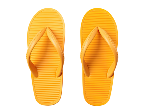 Yellow flipflops isolated on transparent background