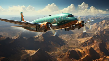 Zelfklevend Fotobehang 3d realistic transport aircraft © avivmuzi