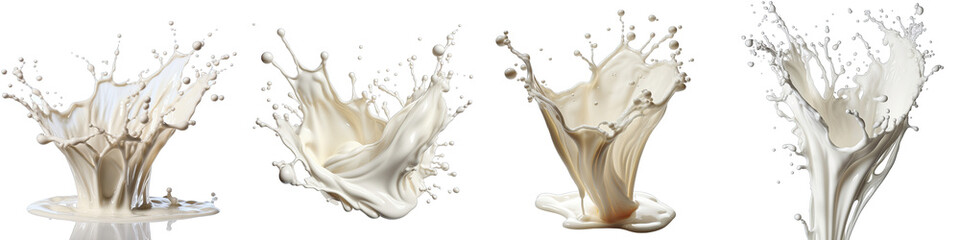 milk splash Hyperrealistic Highly Detailed Isolated On Transparent Background Png File
