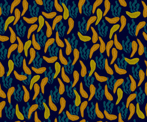 브라운 가을 낙엽 패턴