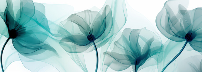 Light blue floral transparent background, spring, summer, plants, banner
