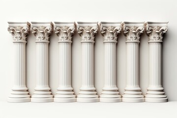 Line of White Pillars in Close Proximity Generative AI