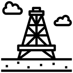 electric pole outline style icon