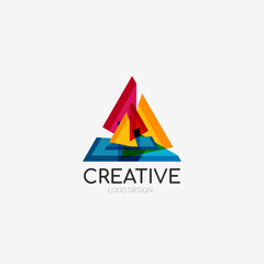 Triangle abstract logo, business emblem icon