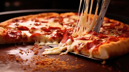 cheese cooked pizza food cooked illustration tomato crust, delicious oven, pepperoni toppings...
