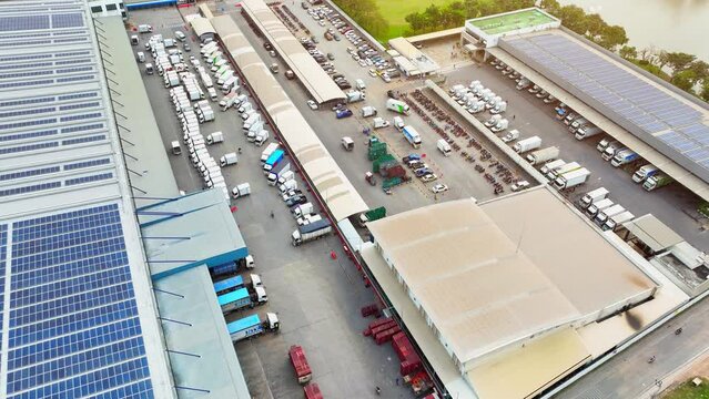 Connectivity Hub: High above, the distribution center resembles a web of interconnected pathways, ensuring products reach their destinations swiftly and efficiently.
