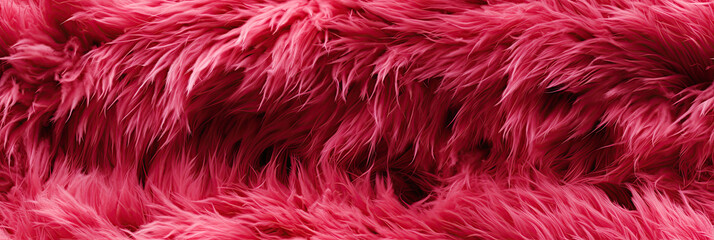 Fototapeta premium seamless texture pattern of red wool made of artificial fluffy sheep animal fur