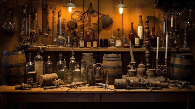 alcohol old wine drink vintage wine tools illustration retro tool, ry bottle, corkscrew background alcohol old wine drink vintage wine tools