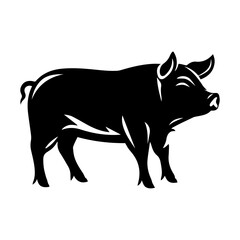 silhouette of a pig
