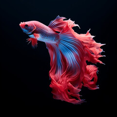 Fototapeta premium Betta fish, Colorful fighting Siamese fish with beautiful tail.