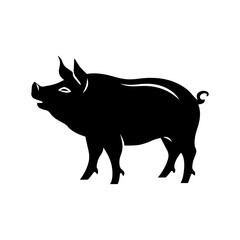 silhouette of a pig