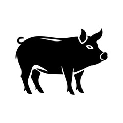silhouette of a pig