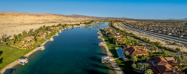 Private lake in the coachella valley Desert  © The Desert Photo