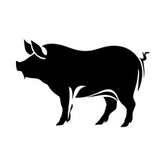 silhouette of a pig