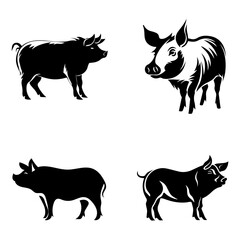 silhouette of a pig