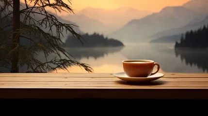 Schilderijen op glas health hot tea drink tea illustration breakfast mug, time relaxation, green table health hot tea drink tea © vectorwin