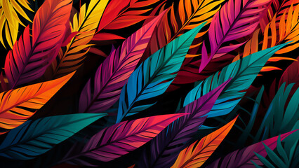 Fototapeta na wymiar Tropical Foliage: A Symphony of Color 