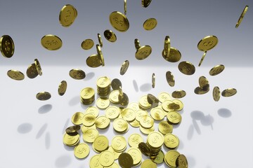 Gold coins stacked on a table: A symbol of wealth and success