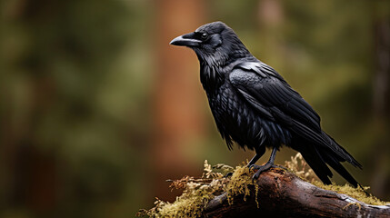 Fototapeta premium Raven on a branch