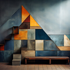 Abstract geometric staircase design
