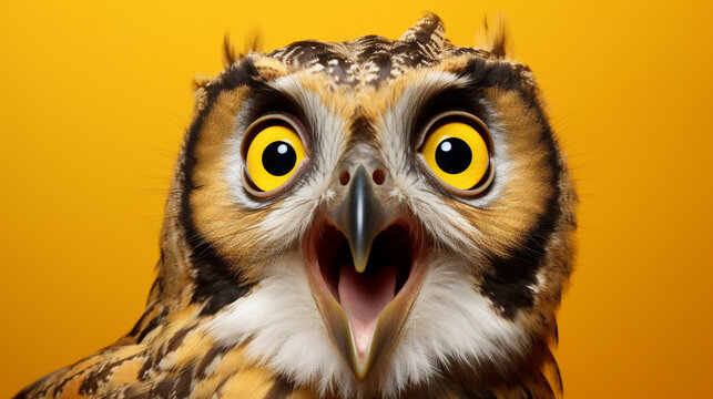 horned owl HD 8K wallpaper Stock Photographic Image 