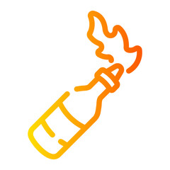molotov cocktail Line Gradient Icon