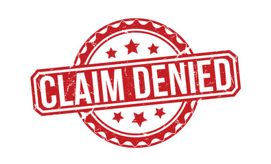 Claim Denied Red Rubber Stamp vector design.